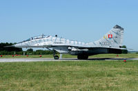 1303 @ EPSN - The Slovak AF brought MiG-29UB 1303 to the live shooting exercise at Swidwin. This aircraft is still in the 1 Letka tiger colours.