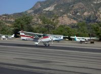 N172EP @ SZP - 1976 Cessna 172N SKYHAWK II, Lycoming O-320-E2D 150 Hp, landing Rwy 22 - by Doug Robertson