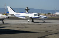 N4087J @ OAK - Ameriflight 1981 Piper PA-31-350 now in blue & white colors @ Oakland, CA - by Steve Nation