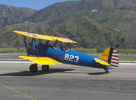 N67823 @ SZP - 1943 Boeing Stearman A75N1 (PT-17), Lycoming R680 225 Hp, taxi - by Doug Robertson
