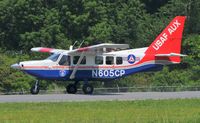N605CP @ HBI - Arriving runway 21 - by John W. Thomas