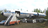 N12347 - Having once been delivered new to Flying Tiger Line as N34955 in September 1953 - this aircraft was moved to a corner plot on the Old Steese Highway in Fairbanks  - why ??  - because it just seems to be dumping ground now