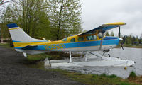 N35851 @ LHD - A colourful Cessna U206F on Lake Hood - by Terry Fletcher