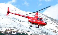 N4149X @ AQY - Alpine Air's Robinson R44II takes off from its Girdwood , Alaska base