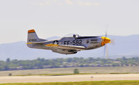 N51JT @ KBJC - Lee Lauderbach ready with Joe Thibodeau's P-51 Mustang for the Legends performance - by John Little