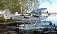 N9620Q @ LHD - Cessna A185F on dock at Lake Hood
