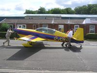 G-JOKR @ EGTB - Extra 300 on its way to the static park at Aero Expo