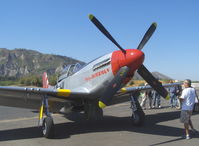 N51AB @ SZP - 1944 North American/Aero Classics P-51D MUSTANG 'Flying Dutchman', Rolls Royce V1650-7 1,490 Hp MERLIN, Limited class, Note: four blade prop with constant chord to spinner brings more air to engine - by Doug Robertson