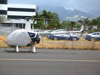 N209KR @ HNL - 1992 Robinson Helicopter R22 BETA with cockpit covred @ Honolulu, HI - by Steve Nation