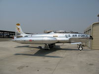 N9124Z @ STS - Beautifully restored Lockeed T-33A 51-6581 TAC y & bk checked tailband (Nellis-based 57FWW) as NX9124Z Commemorative AF Golden Gate Wing (whew!) @ Santa Rosa, CA - by Steve Nation