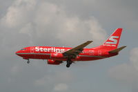 OY-MRG @ EBBR - arrival of flight NB637 to rwy 25L