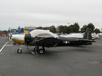 N91506 @ PAO - 1946 North American NAVION all black as USAF @ Palo Alto, CA - by Steve Nation