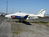N60ET @ PAO - Beech 58TC with cover and engine removed @ Palo Alto, CA - by Steve Nation