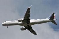 F-HBLE @ LFSB - Régional Embraer 190 landing on rwy 34 - by runway16