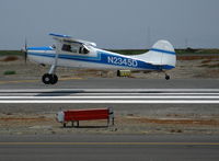 N2345D @ SQL - 1952 Cessna 170B touching down in smoky conditions @ San Carlos, CA - by Steve Nation