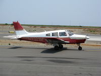 N2321M @ SQL - 1977 Piper PA-28-161 taxying for take-off in smoky conditions @ San Carlos, CA - by Steve Nation