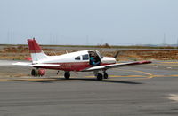 N2321M @ SQL - 1977 Piper PA-28-161 holding for take-off in smoky conditions @ San Carlos, CA - by Steve Nation
