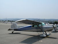N3497C @ SQL - 1955 Cessna 170B in smoky conditions @ San Carlos, CA - by Steve Nation
