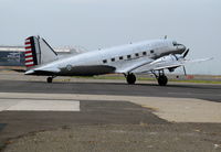 N41HQ @ OAK - USAAC HQ Command Douglas DC-3A (as NC41HQ) running up engines in smoky conditions @ Oakland, CA - by Steve Nation