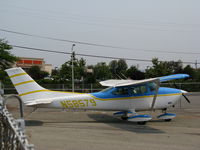 N58579 @ HWD - 1973 Cessna 182P in smoky conditions @ Hayward Air Terminal, CA - by Steve Nation