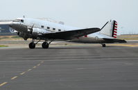 N41HQ @ OAK - USAAC HQ Command Douglas DC-3A (as NC41HQ) taxying in smoky conditions @ Oakland, CA - by Steve Nation