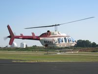 N68AE @ M01 - N68AE BELL 206L-1 AirEvac Lifeteam hover taxi after getting some jet