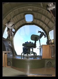 N5017N @ KAPA - Inside the Aluminum Overcast looking forward. Bombardier station. - by Bluedharma