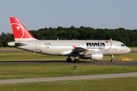 N323NB @ ORF - Northwest Airlines N323NB (FLT NWA754) taxiing to the gate after arrival on RWY 5 from Detroit Metro Wayne County (KDTW). - by Dean Heald