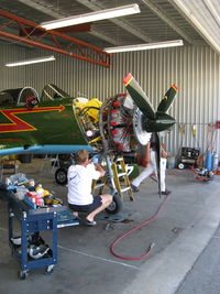 N556TR @ SZP - 1968 Nanchang China CJ-6A, Vedeneev (Ivchenko) MP-14 360 Hp 9 cylinder radial upgrade conversion, engine maintenance - by Doug Robertson