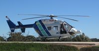 VH-VRP - Waiting on the Balaklava (South Australia) Hospital helipad during a medivac flight - by Terry Neumann