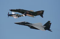 89-0495 @ MCF - F-15 heritage flight with F-4 and P-51