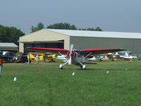N21117 @ D52 - Stinson arrives at 2008 Geneseo Airshow. - by Terry L. Swann