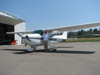 N738ZU @ KPOC - Owner with his plane - by Ron Campbell