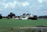 J-217 @ EHLW - This F-16 encoutered problems during fight. After landing the pilot decided to eject while on the runway. This is the result of the first ever zero altitude ejection. - by Joop de Groot