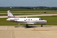 N50CR @ CID - Taxiing by my window back to Rockwell-Collins; notice the missing nose cone--he was just doing some tests, not flying! - by Glenn E. Chatfield