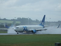 G-XLAK @ EGGD - slowing runway 27 - by Daniel Seaman
