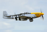 G-BTCD @ EGSU - After take off this pilot kept its Mustang very low. - by Joop de Groot