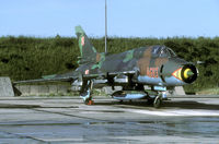 4603 @ EPSN - Prior to take off the Su-22 winds up its engine for an engine test. - by Joop de Groot