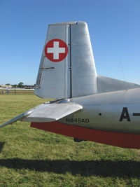 N848AD @ OSH - 1959 Pilatus P3-05 Swiss Air Force intermediate trainer of 1950s, Lycoming GO-435-C&D 260 Hp, tail with Swiss flag - by Doug Robertson