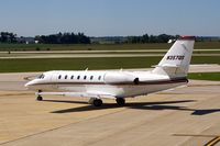 N357QS @ CID - Taxiing to Runway 27 for departure.