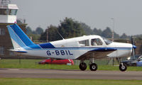 G-BBIL @ EGSX - Piper Pa-28-140 taxies in at North Weald - by Terry Fletcher