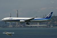 JA736A @ VHHH - ANA arriving on runway 25R - by Michel Teiten ( www.mablehome.com )