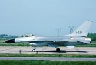 J-221 @ EHLW - The first year in Dutch service the F-16's had black noses and a very large roundel. Only 16 F-16's were delivered in this configuration. - by Joop de Groot