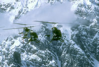 3C-OD @ SAALFELDEN - A Austrian OH-58, followed by two AB-206 low level through the valleys of the Austrian Alps. What an impressing sight this was!