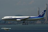 JA8356 @ VHHH - ANA in final approach to runway 25R - by Michel Teiten ( www.mablehome.com )
