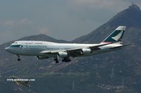 B-HUA @ VHHH - Cathay Pacific approaching runway 25R - by Michel Teiten ( www.mablehome.com )