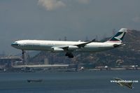 B-HXE @ VHHH - Cathay Pacific approaching runway 25R - by Michel Teiten ( www.mablehome.com )