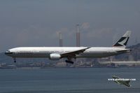 B-HNG @ VHHH - Cathay Pacific approaching runway 25R - by Michel Teiten ( www.mablehome.com )