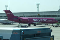HB-JVE @ EGCC - Helvetic Fokker 100 at Manchester airport