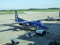 OO-VLY @ EGCC - VLM Fokker 50 at Manchester airport - by Mike stanners
